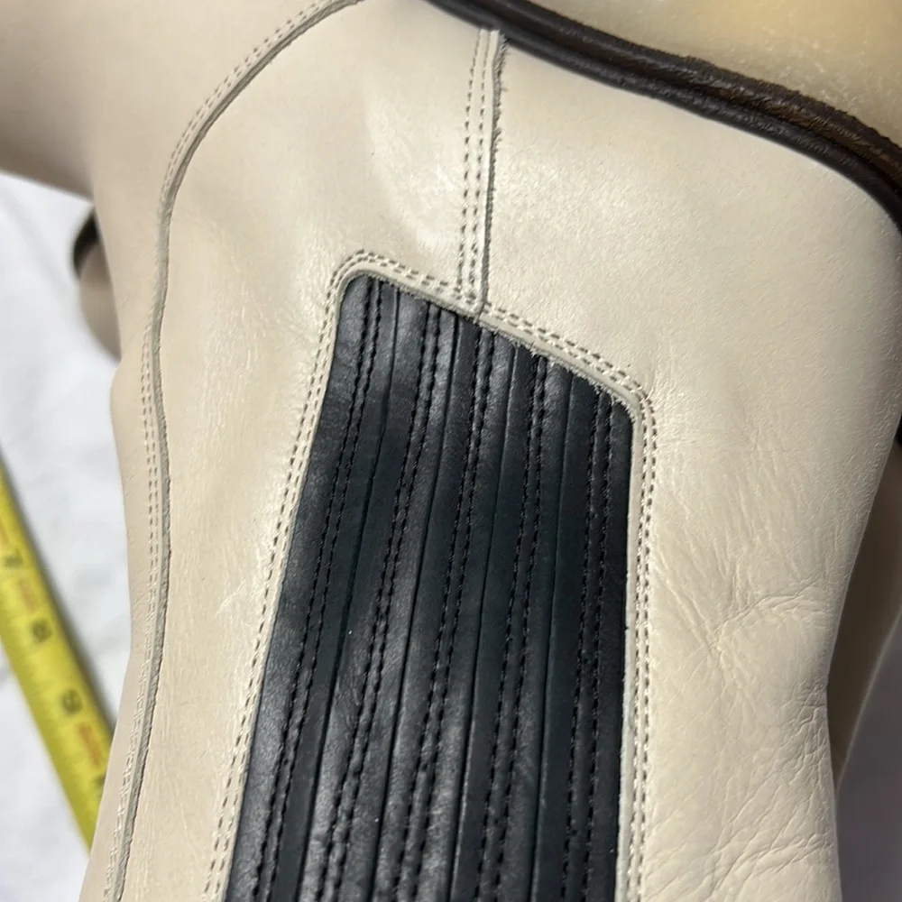 Free people boots James Chelsea chunky white size 8 US heels ankle boots shoes - Picture 12 of 16